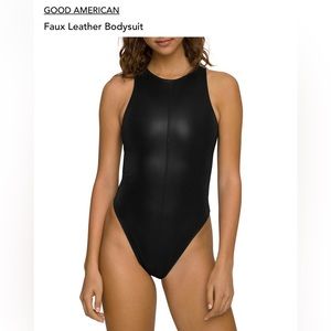 Good American Faux Leather Bodysuit